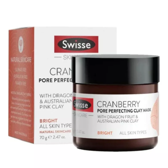 Swisse Cranberry Pore Perfecting Clay Mask 澳洲  天然草本蔓越莓潔淨毛孔收 縮面膜 70g